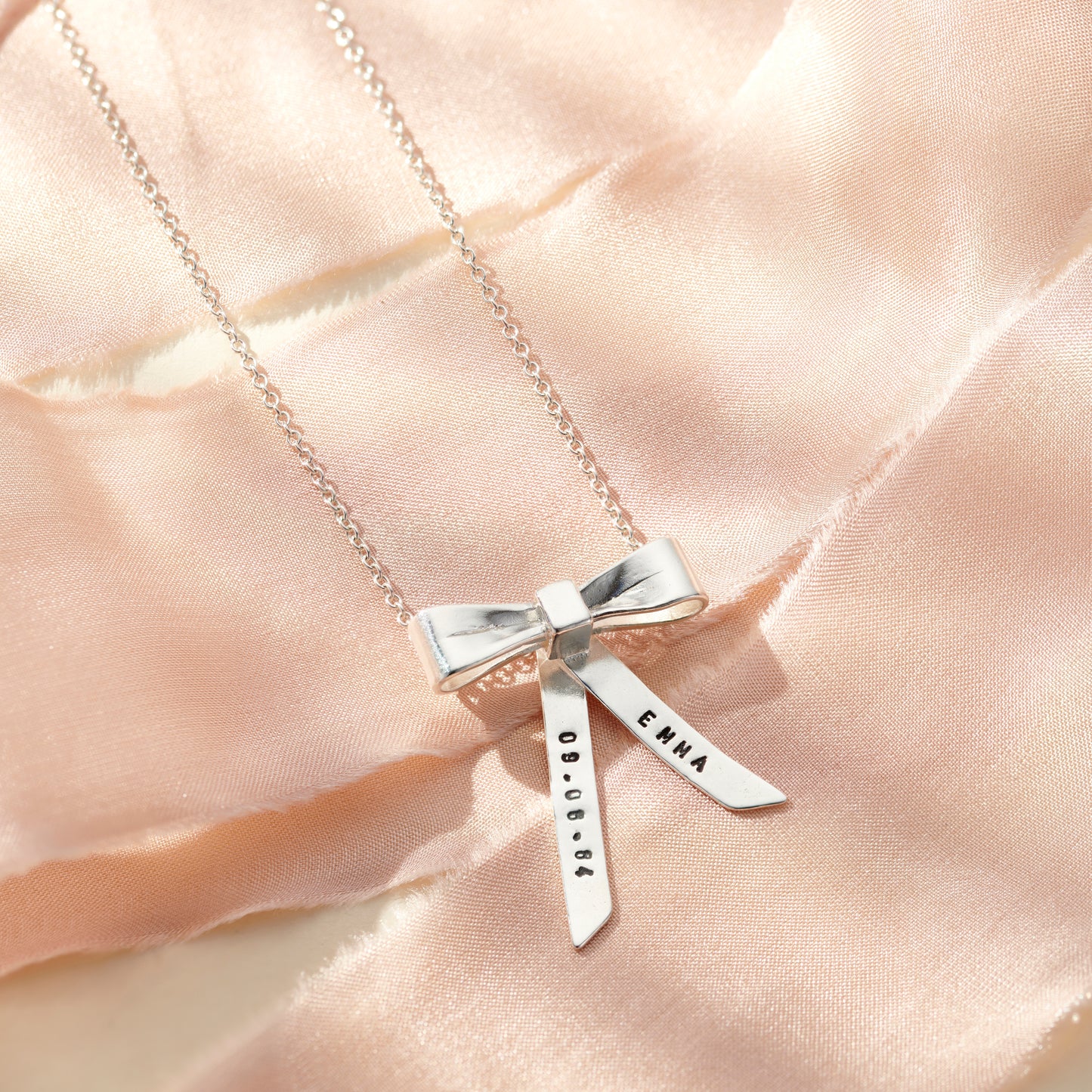 Personalised Bow Charm Necklace