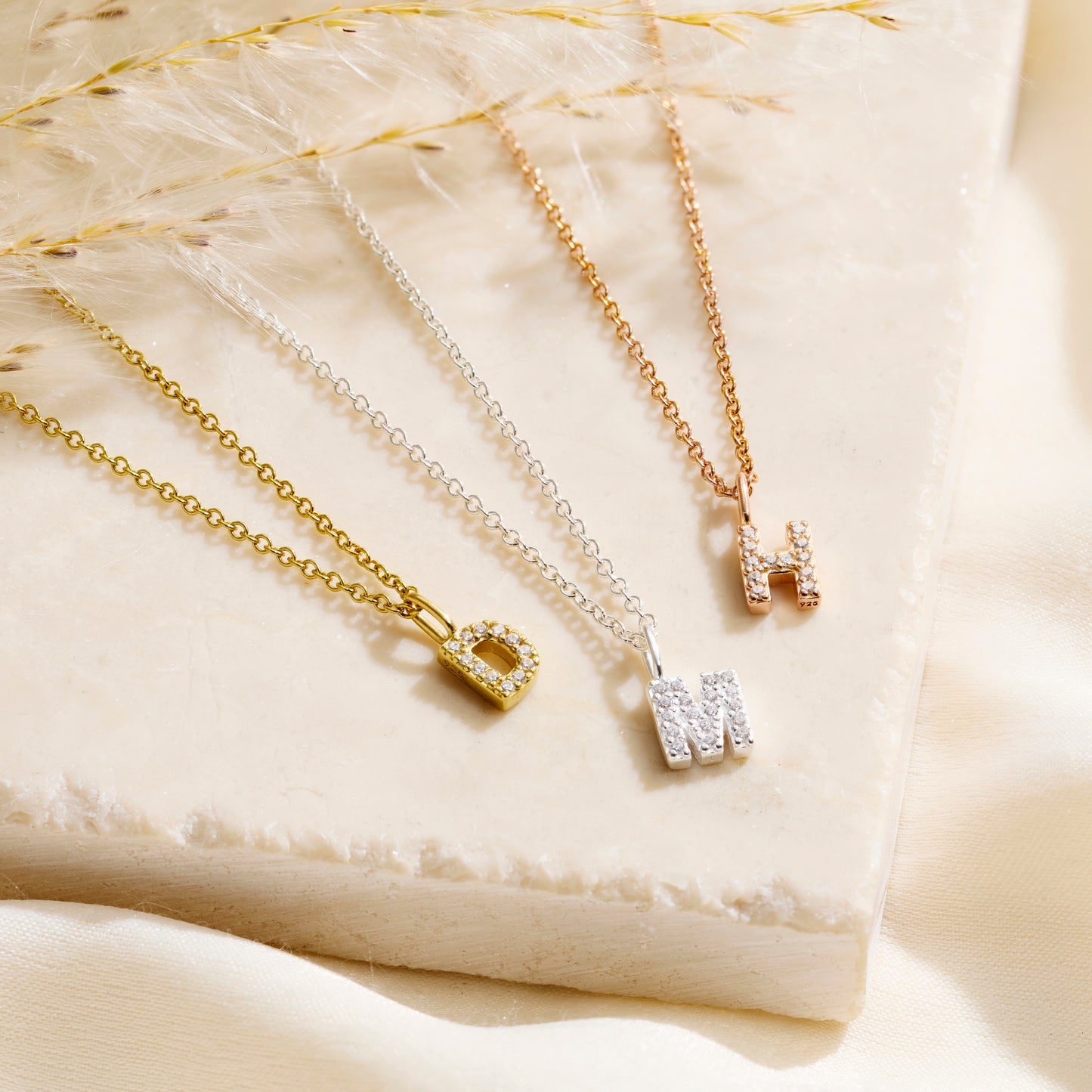 CZ Initial letter Necklace