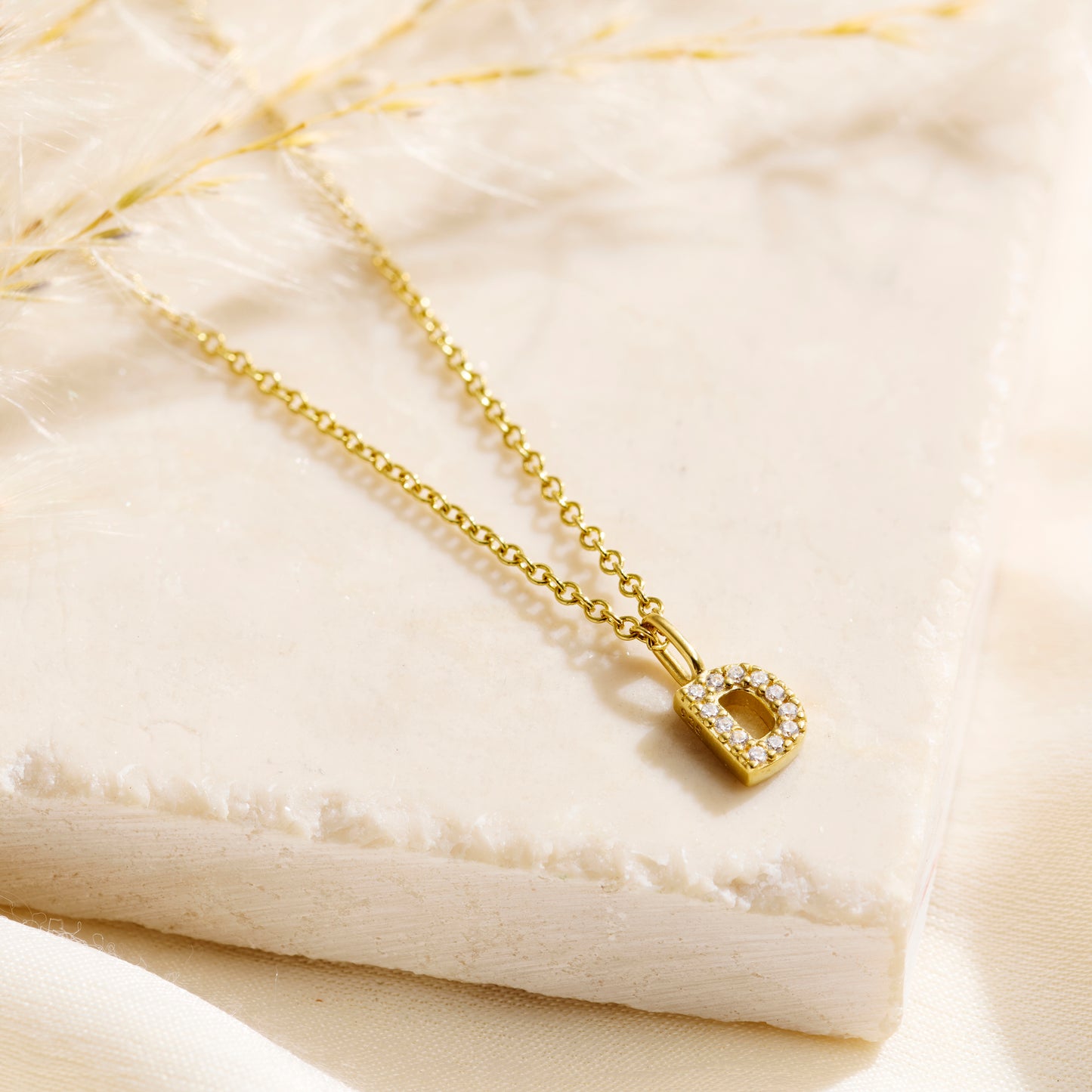 CZ Initial letter Necklace