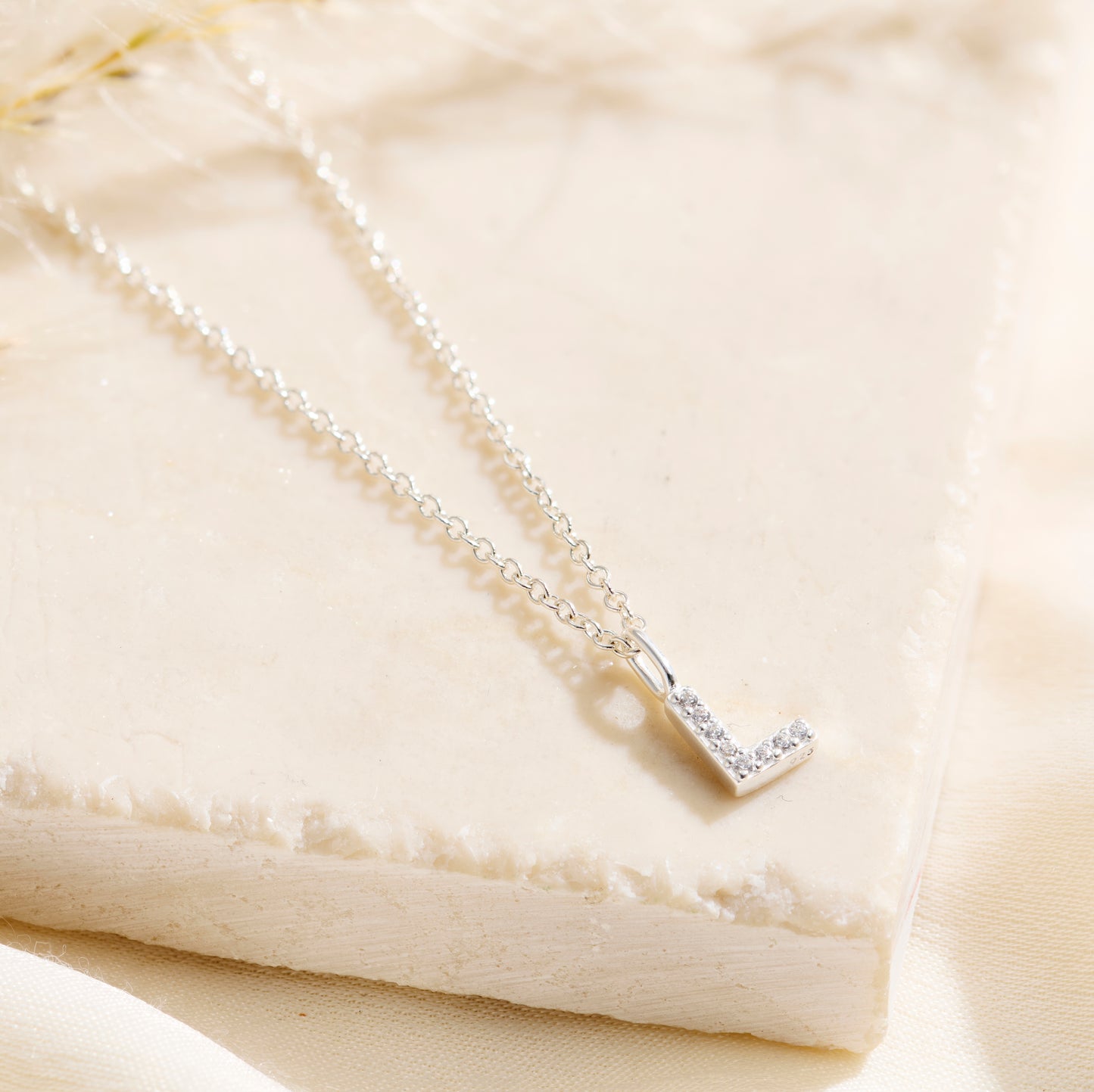 CZ Initial letter Necklace