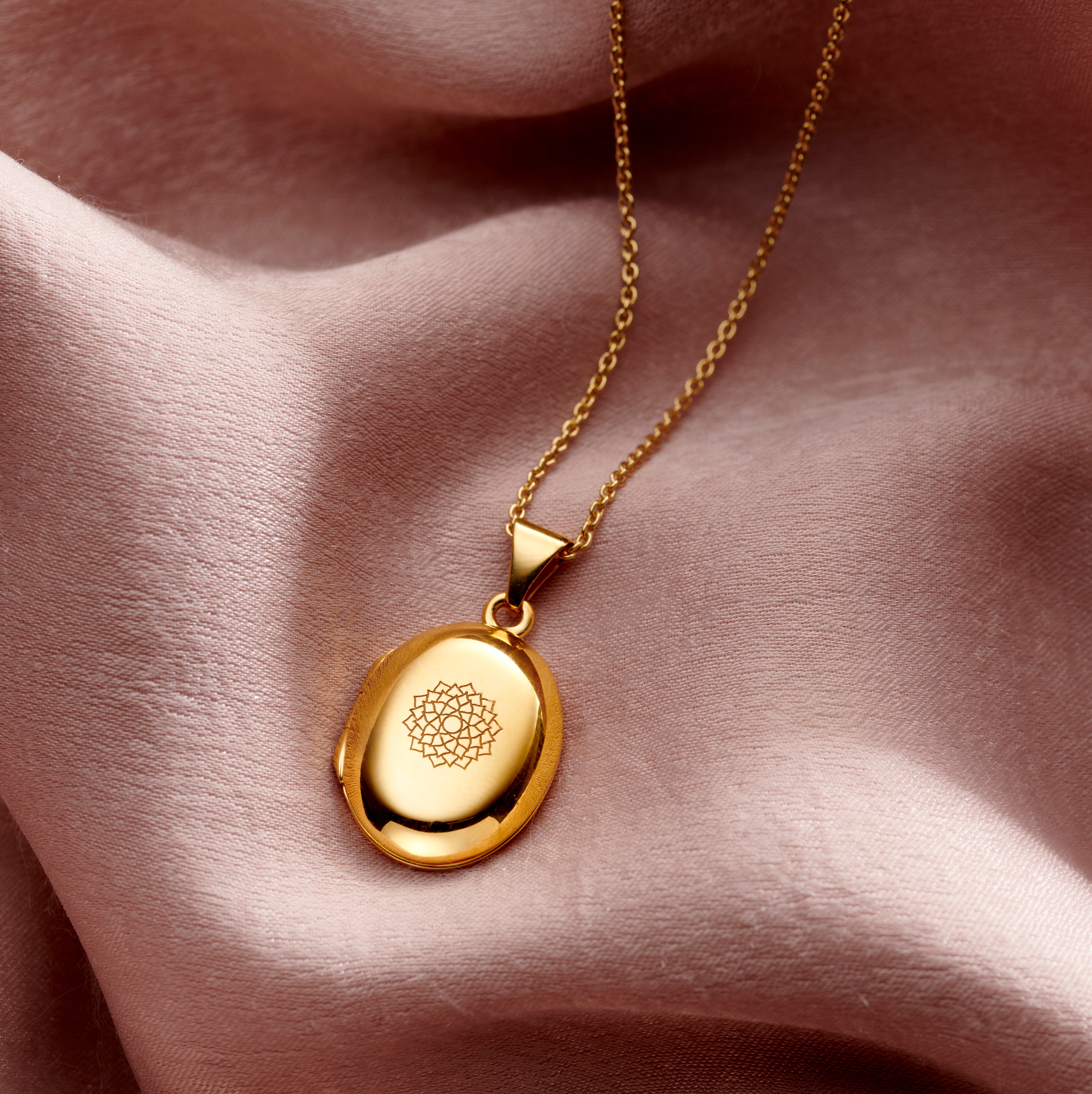 Small gold locket necklace online