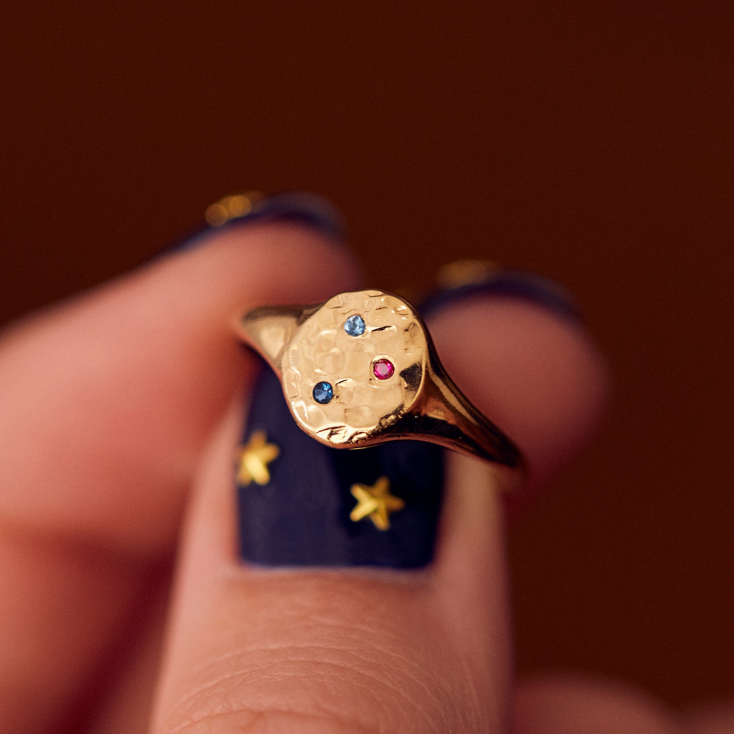 9ct Gold Confetti Birthstone Signet Ring