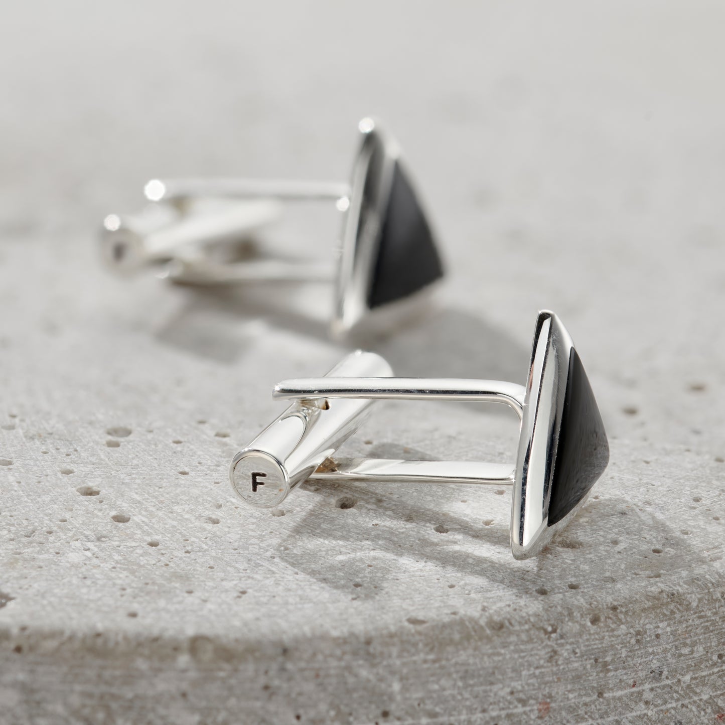 Personalised Triangle Onyx Cufflinks