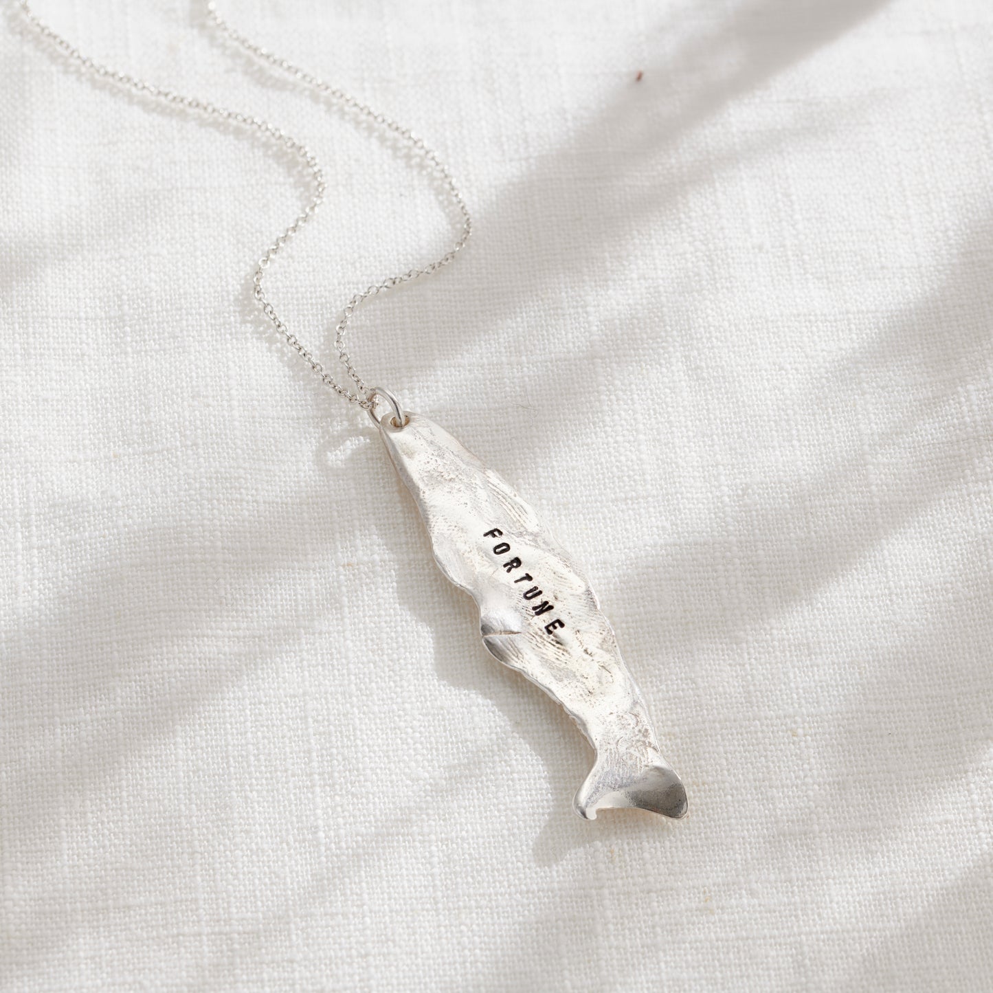 Large Personalised Fortune Fish Pendant Necklace