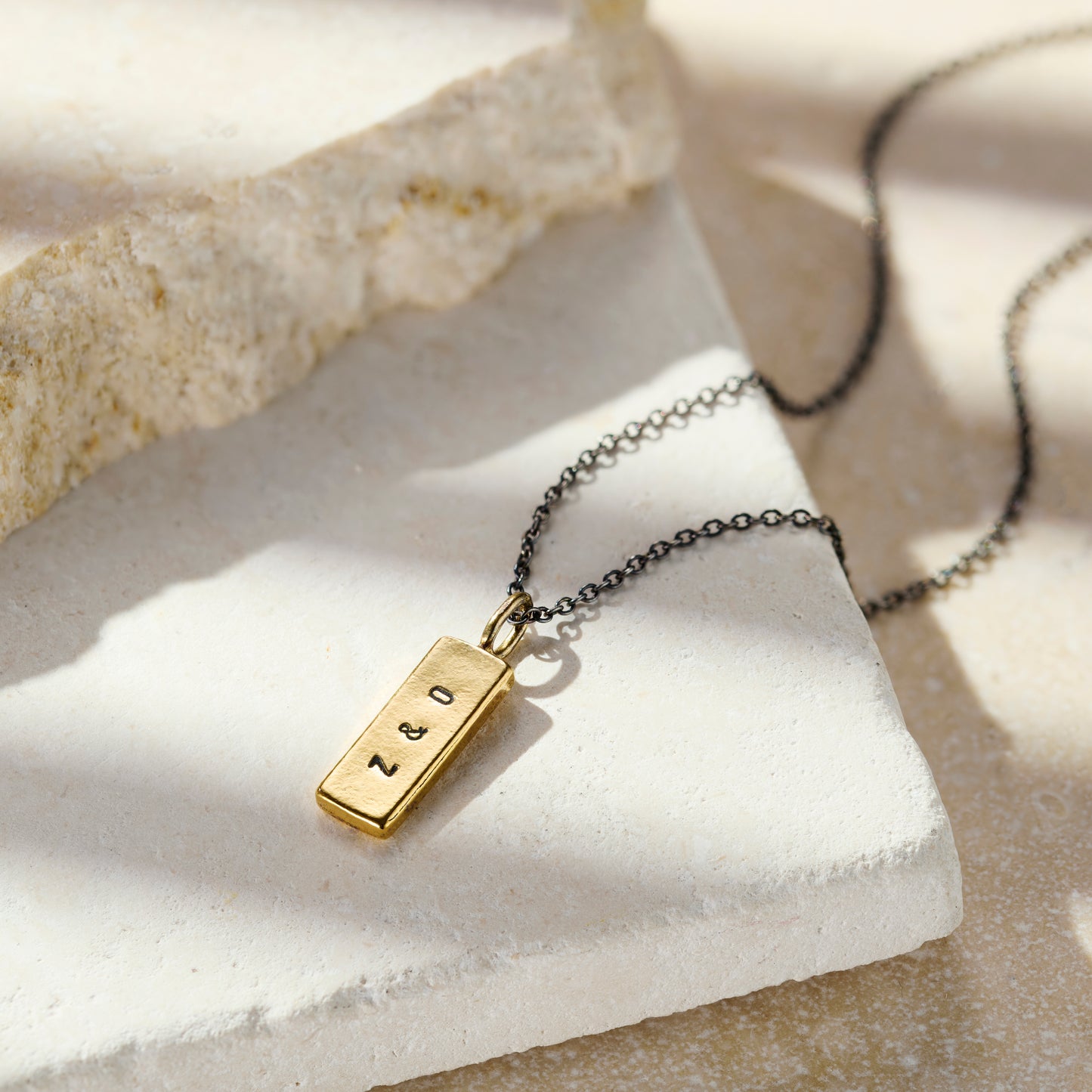 Silver & Gold Personalised Kintsugi Tag Necklace