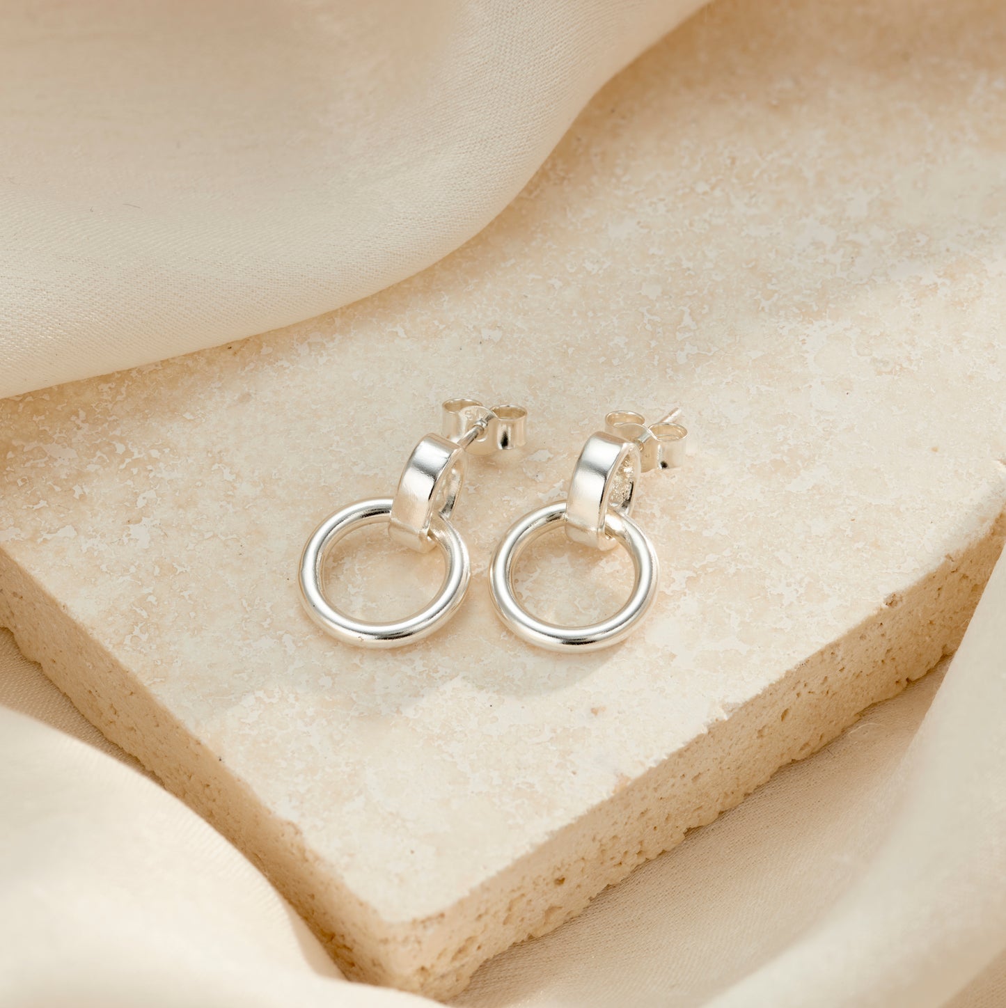 Hoop Charm Stud Earring