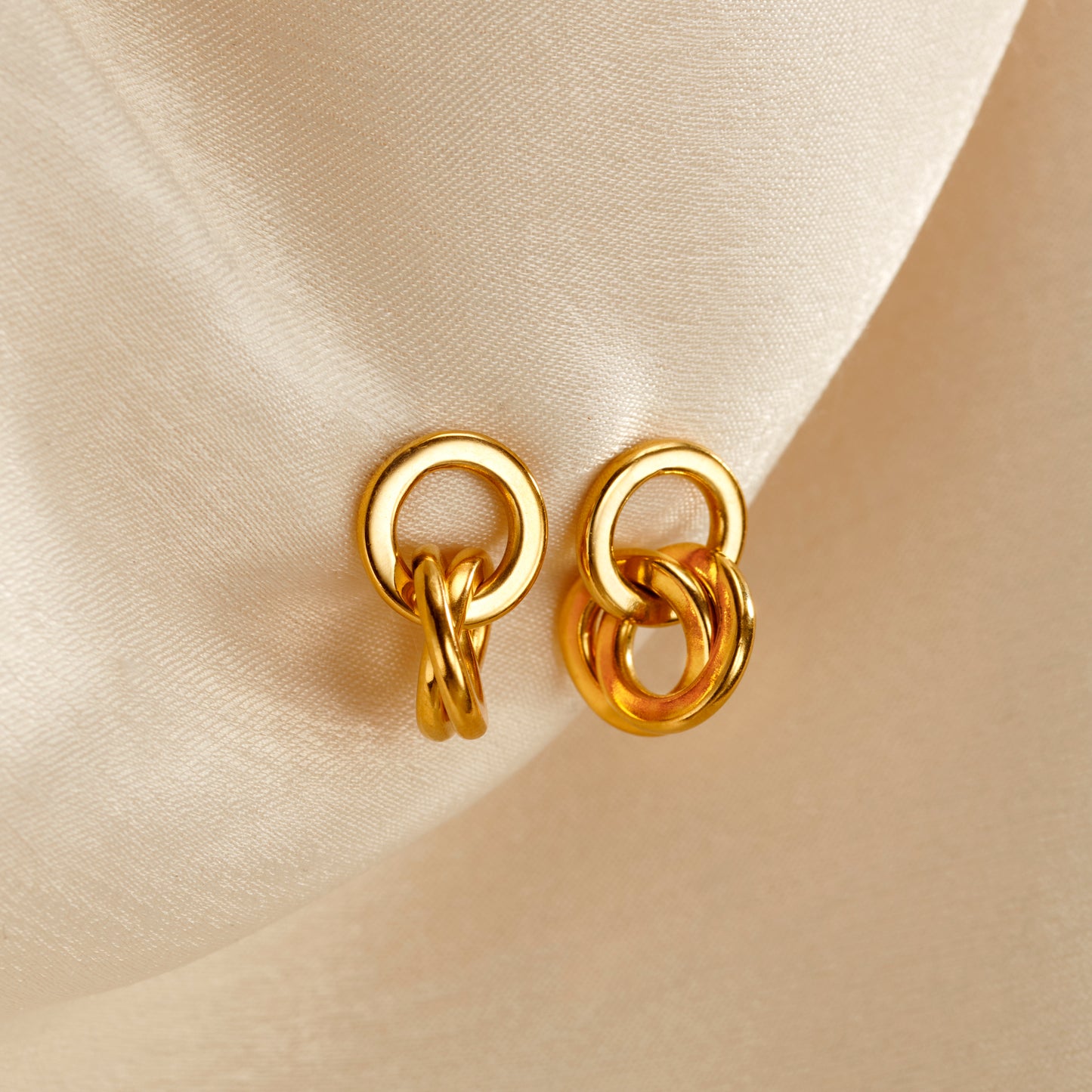 Two Ring Russian Charm Stud Earrings