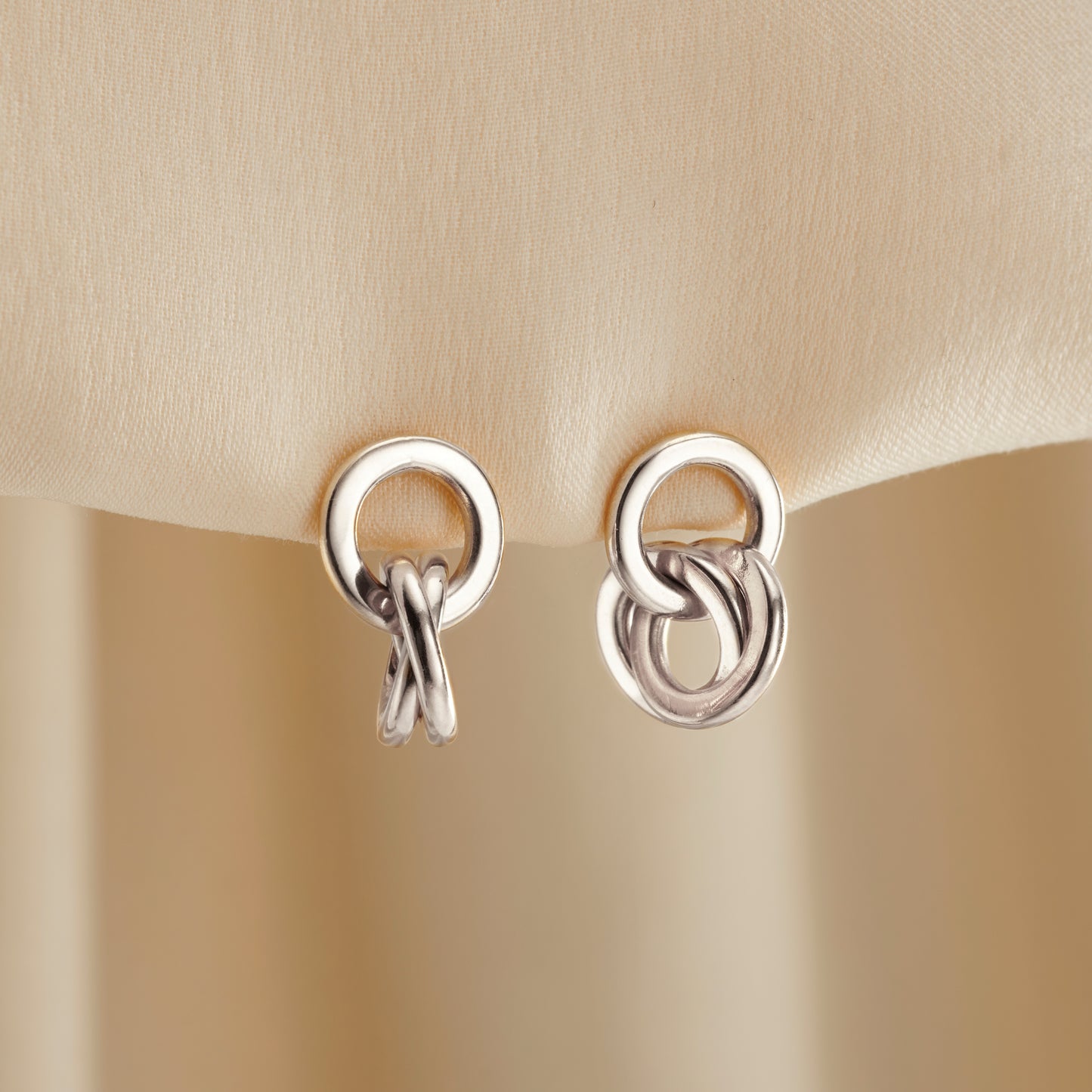 Two Ring Russian Charm Stud Earrings