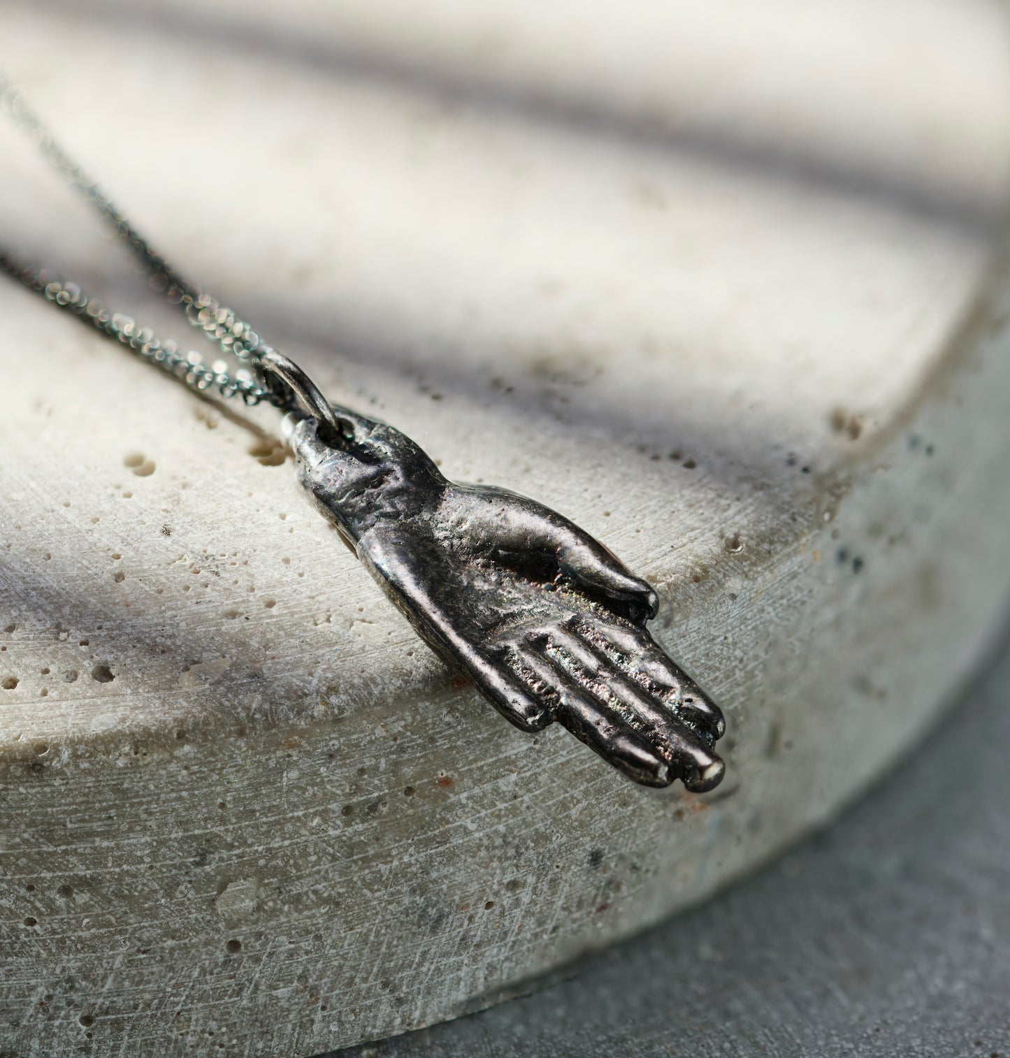 Men's Oxidised Hand Necklace