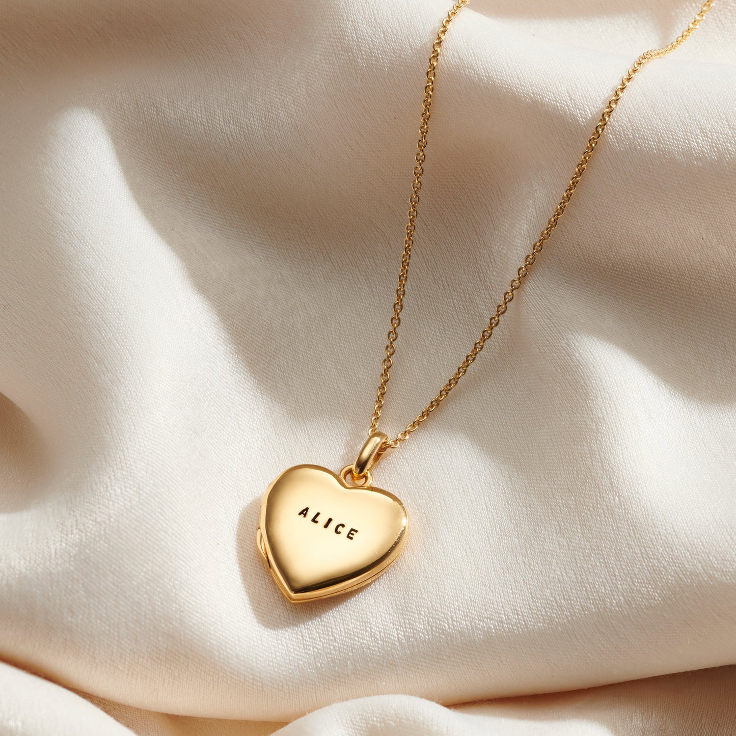 Small Personalised Heart Locket Necklace