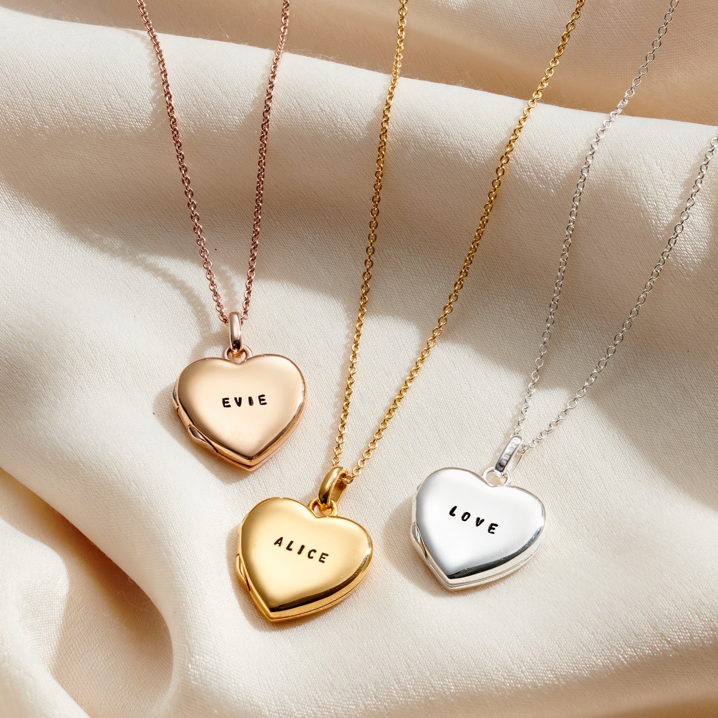 Small Personalised Heart Locket Necklace