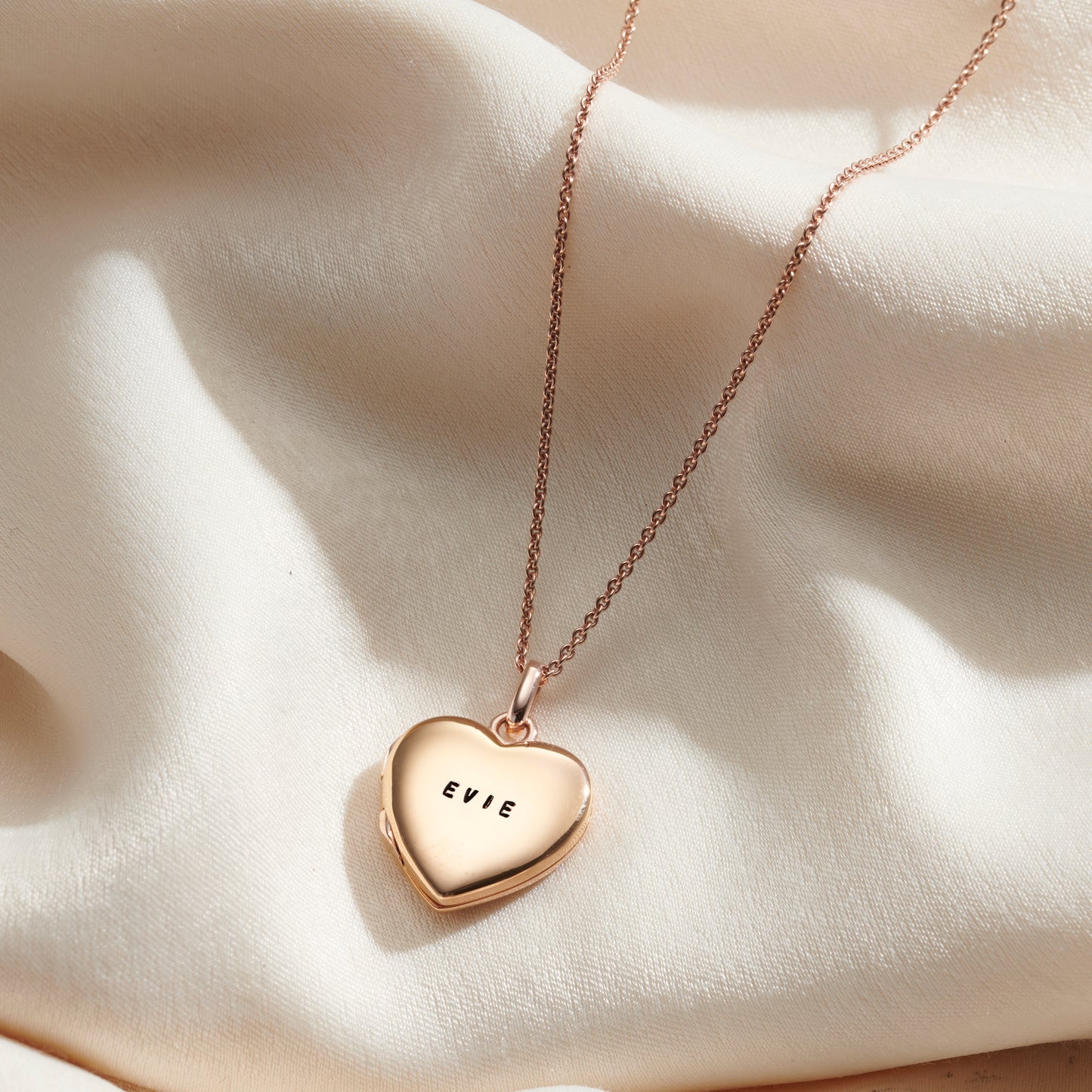 Small Personalised Heart Locket Necklace