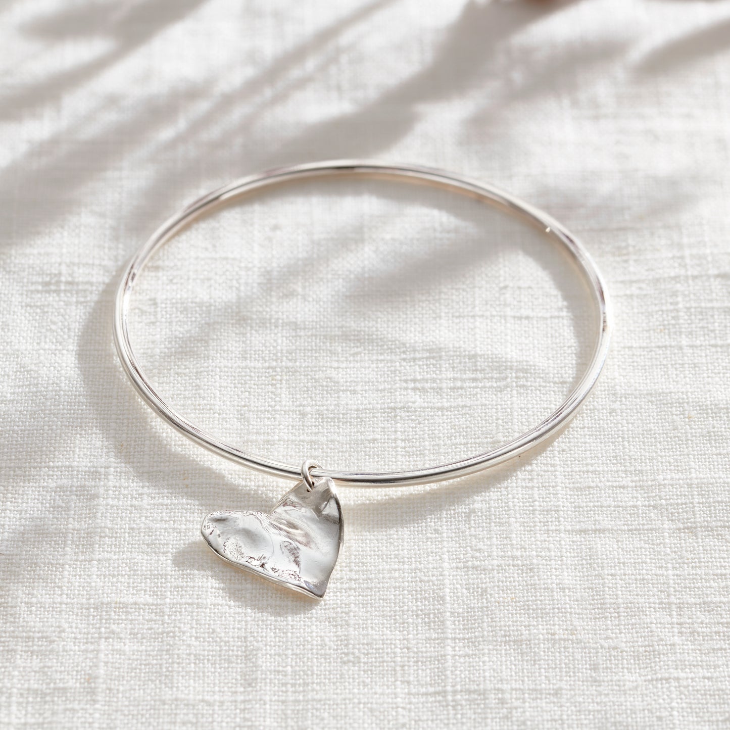 Personalised Fortune Heart Charm Bangle