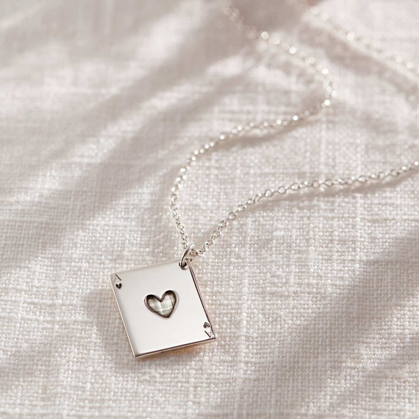 Ace Of Hearts Playing Card Charm Necklace