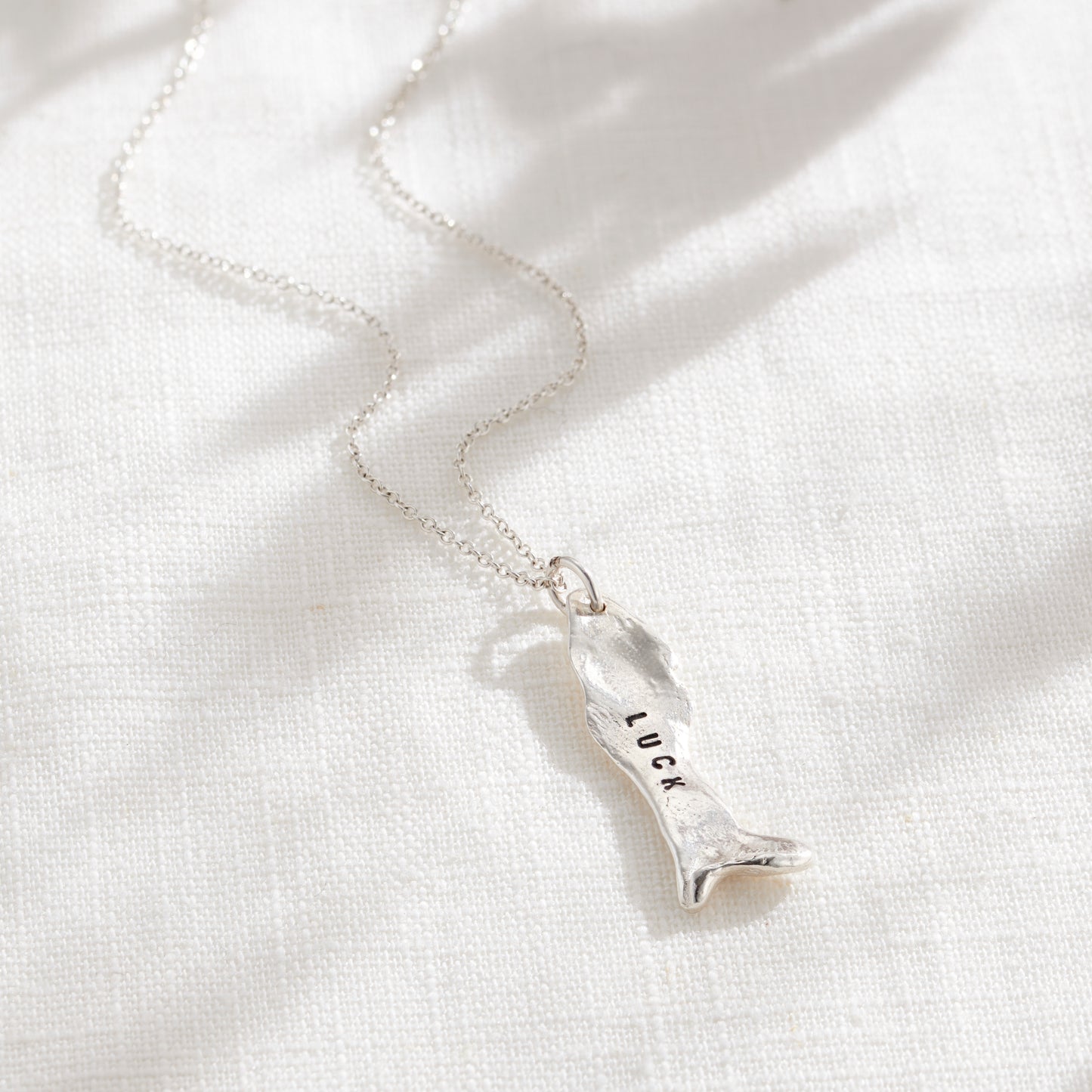 Small Personalised Fortune Fish Pendant Necklace