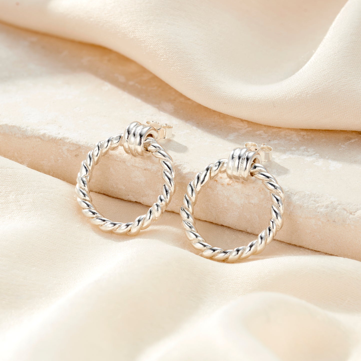 Tether Hoop Stud Earrings