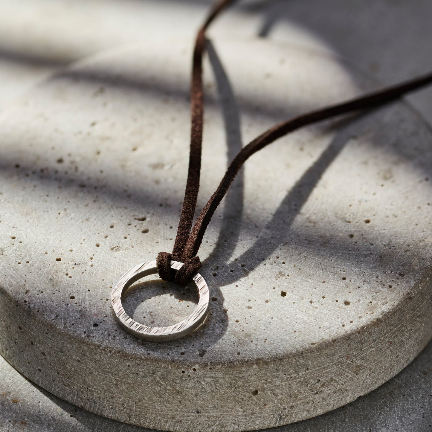 Personalised Quote Ring Leather Necklace