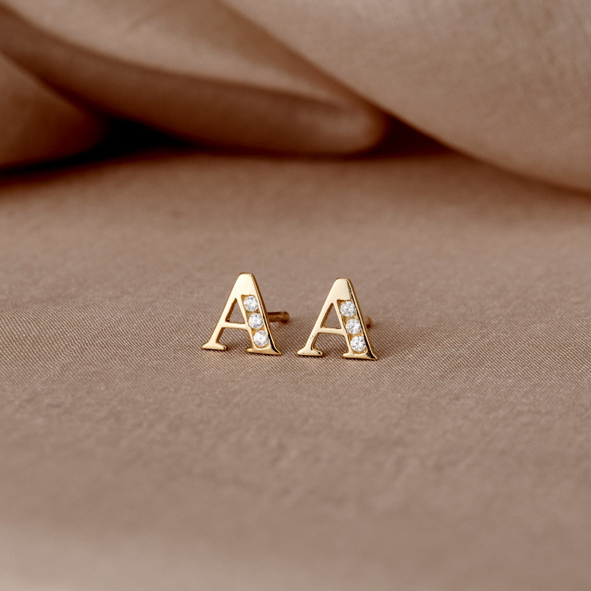 9ct Gold Initial Earrings