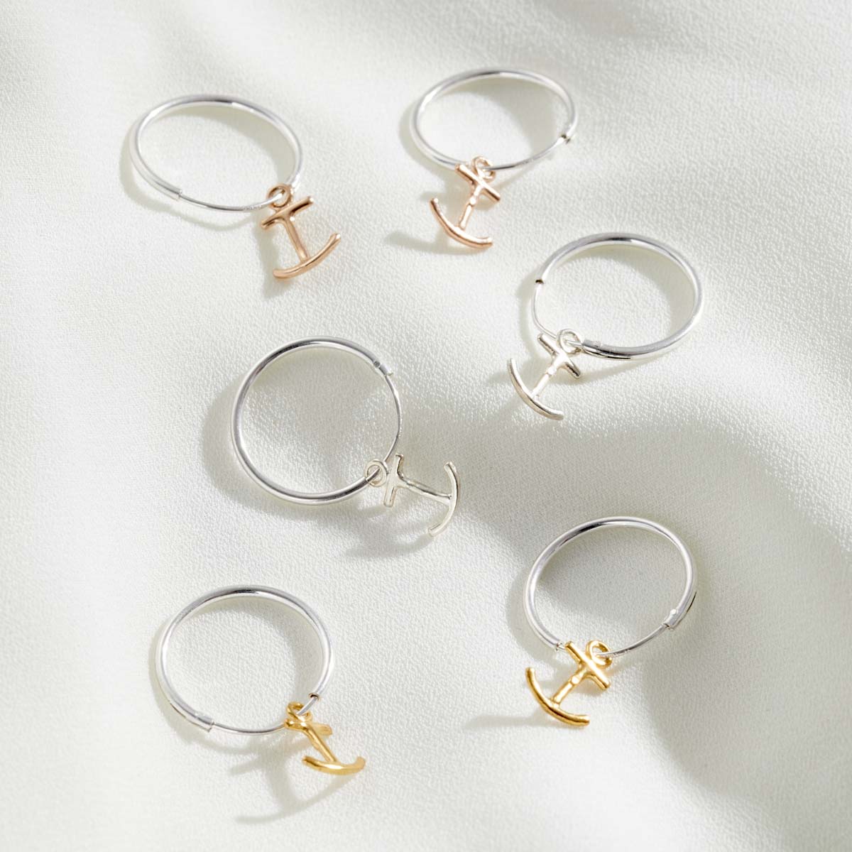 Anchor Hoop Earrings