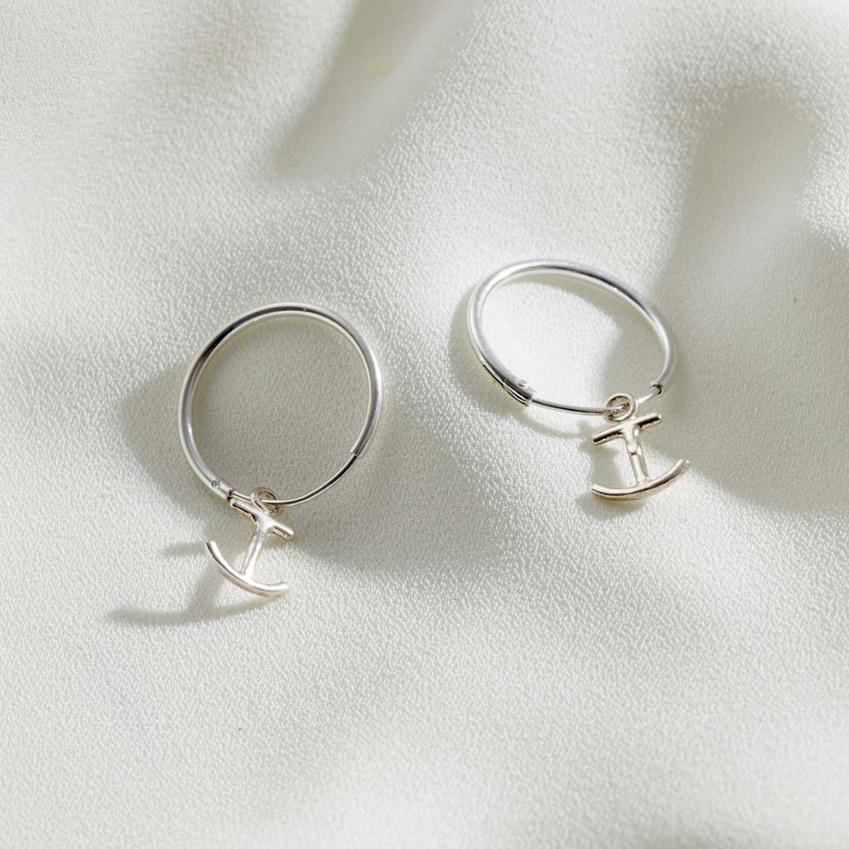 Anchor Hoop Earrings