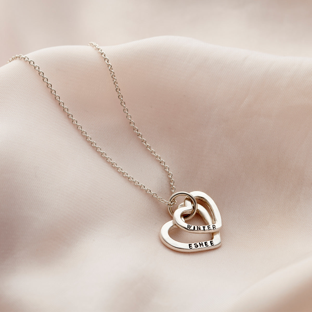 Personalised Baby Names Hearts Necklace