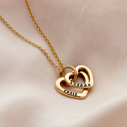 Personalised Baby Names Hearts Necklace