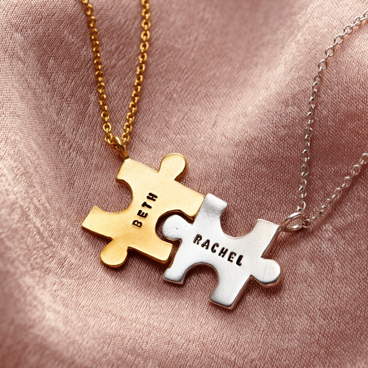 Personalised Friendship Jigsaw Necklace Set