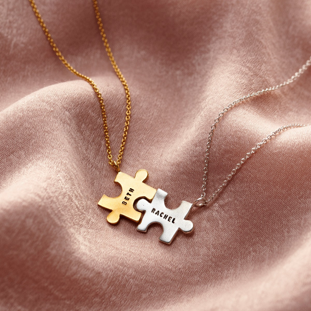 Personalised Friendship Jigsaw Necklace Set