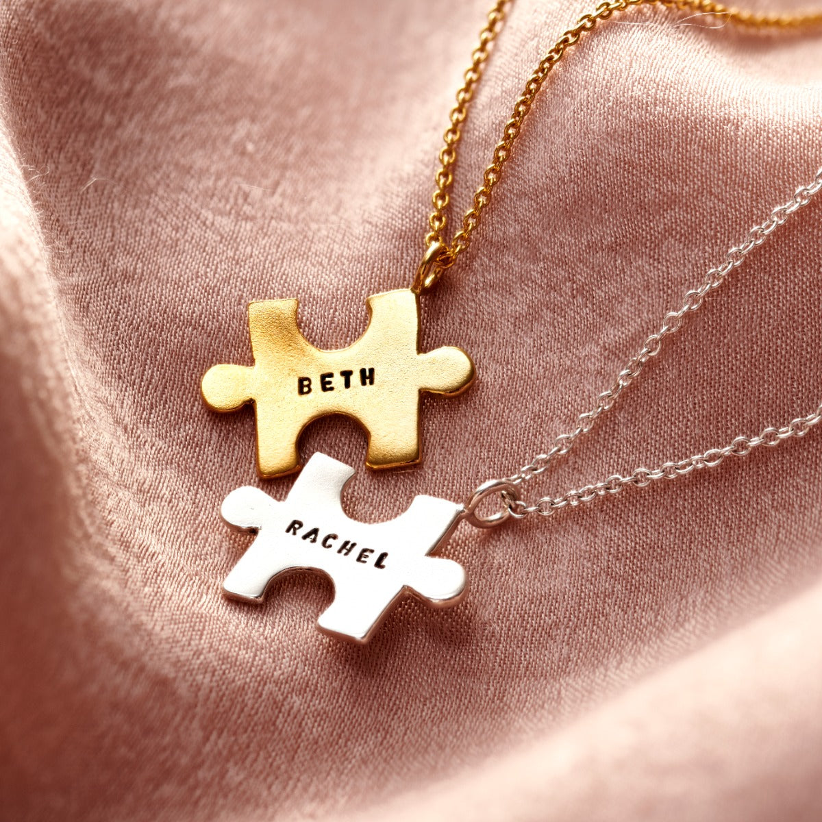 Personalised Friendship Jigsaw Necklace Set