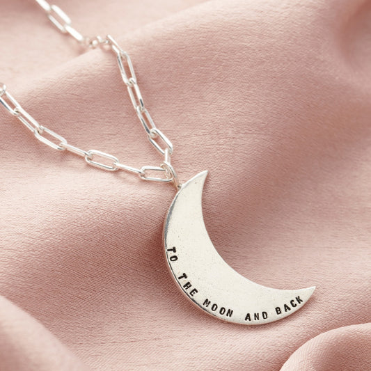 Large Personalised Moon Necklace