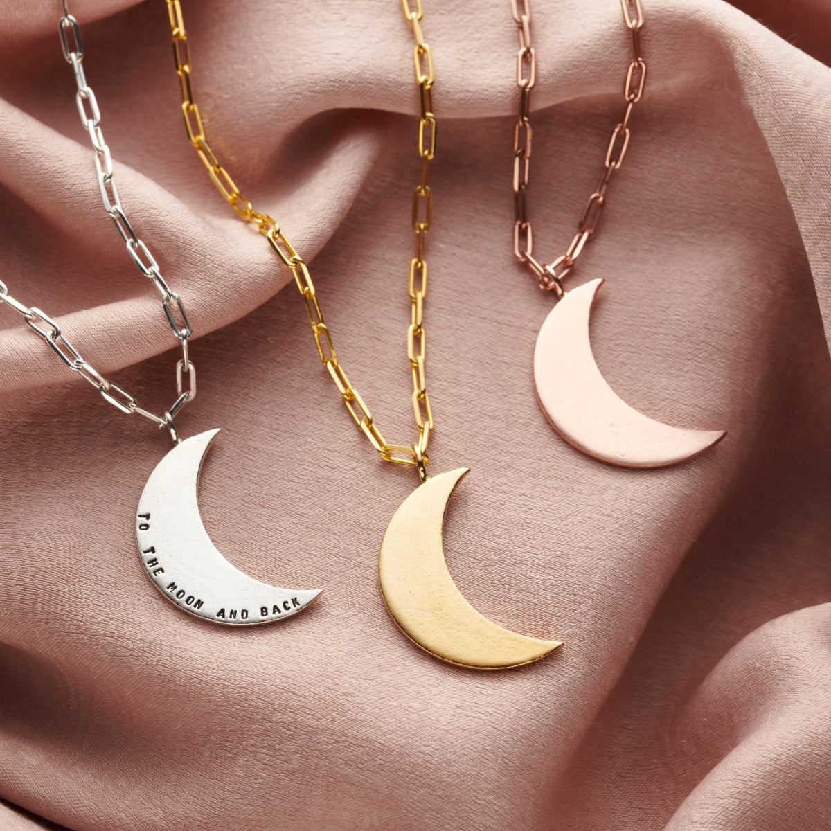 Large Personalised Moon Necklace