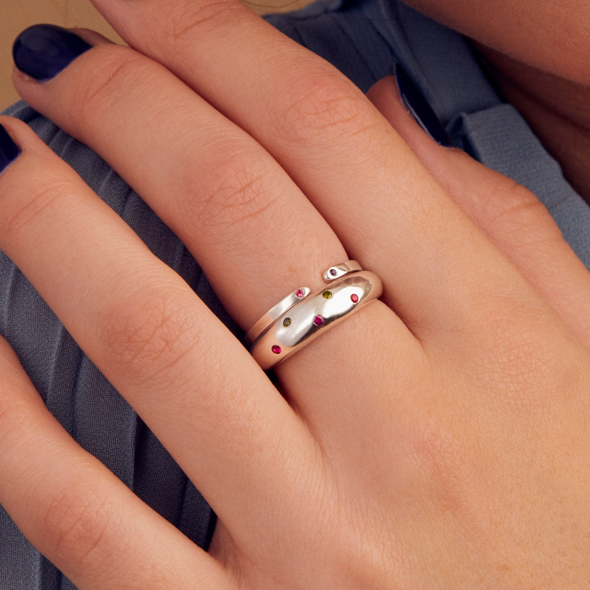 Birthstone Horn Open Ring