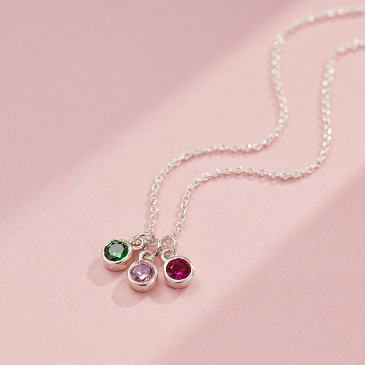 Family Birthstone Charm Necklace