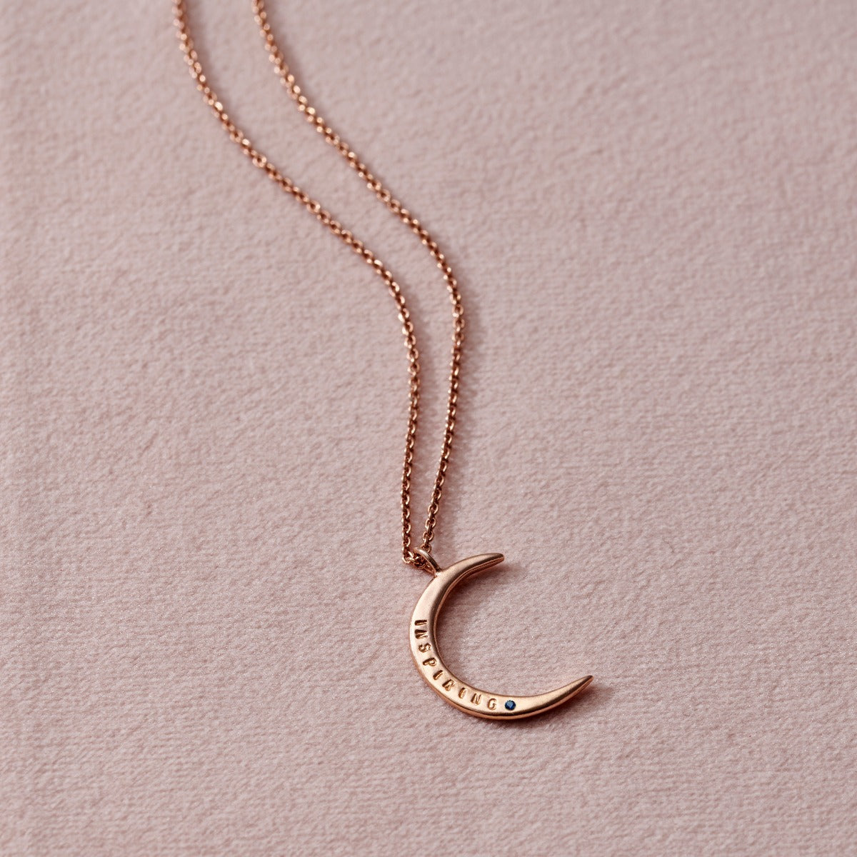 Personalised Birthstone Crescent Moon Necklace