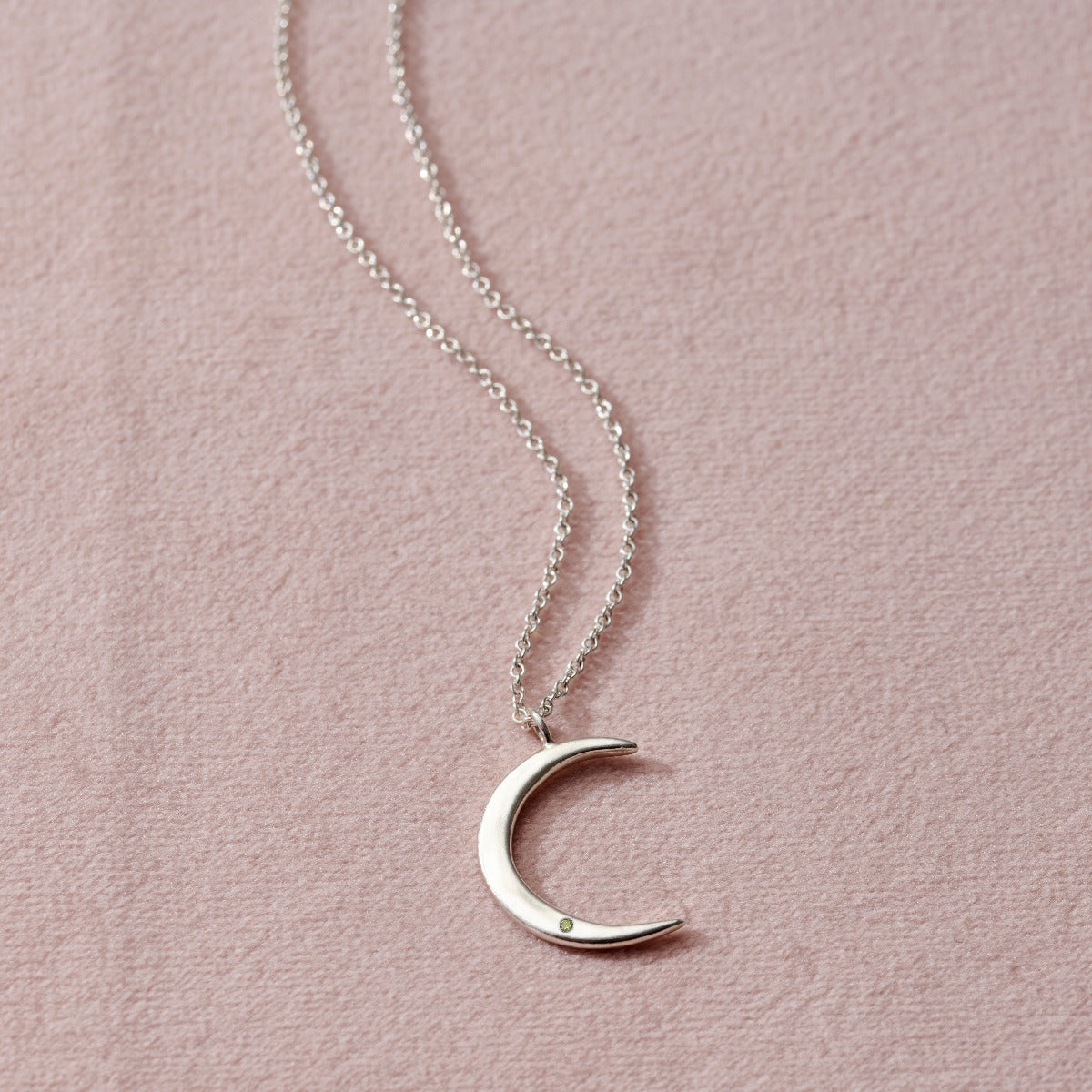 Personalised Birthstone Crescent Moon Necklace