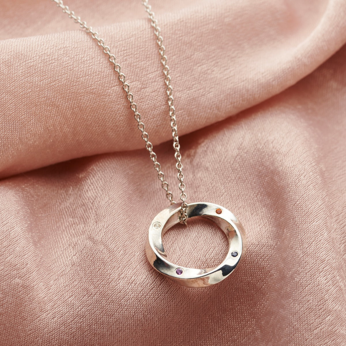 Birthstone Mobius Necklace