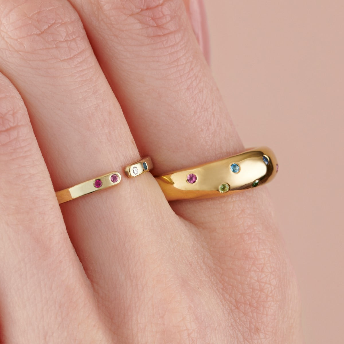 Birthstone Horn Open Ring