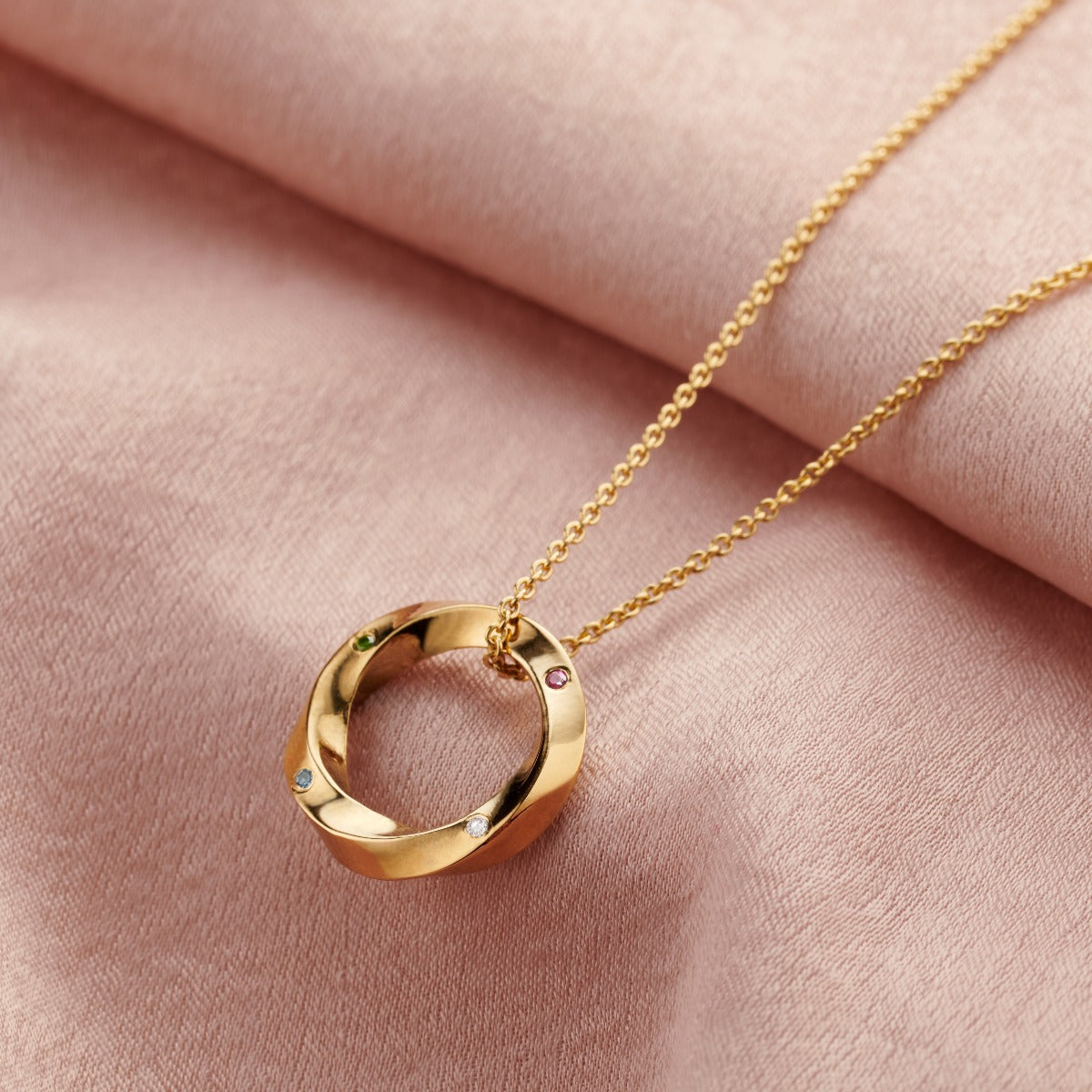 Birthstone Mobius Necklace