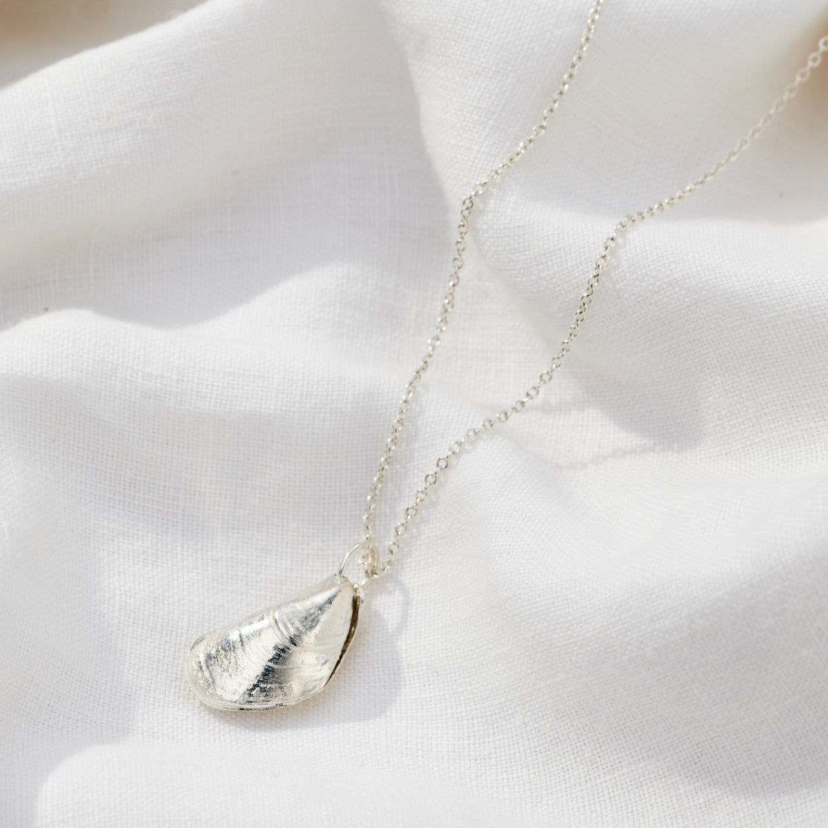 Personalised Mussel Shell Birthstone Necklace