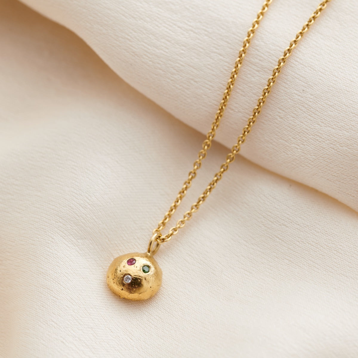 Molten Orb Birthstone Necklace