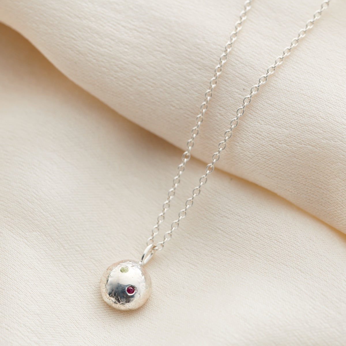 Molten Orb Birthstone Necklace