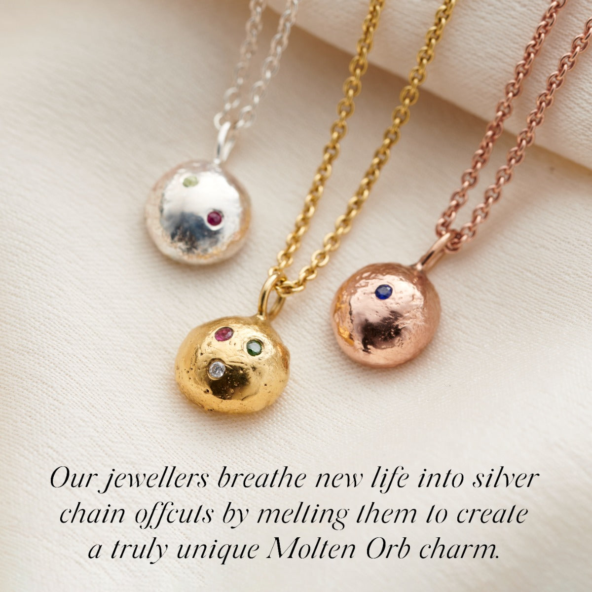 Molten Orb Birthstone Necklace