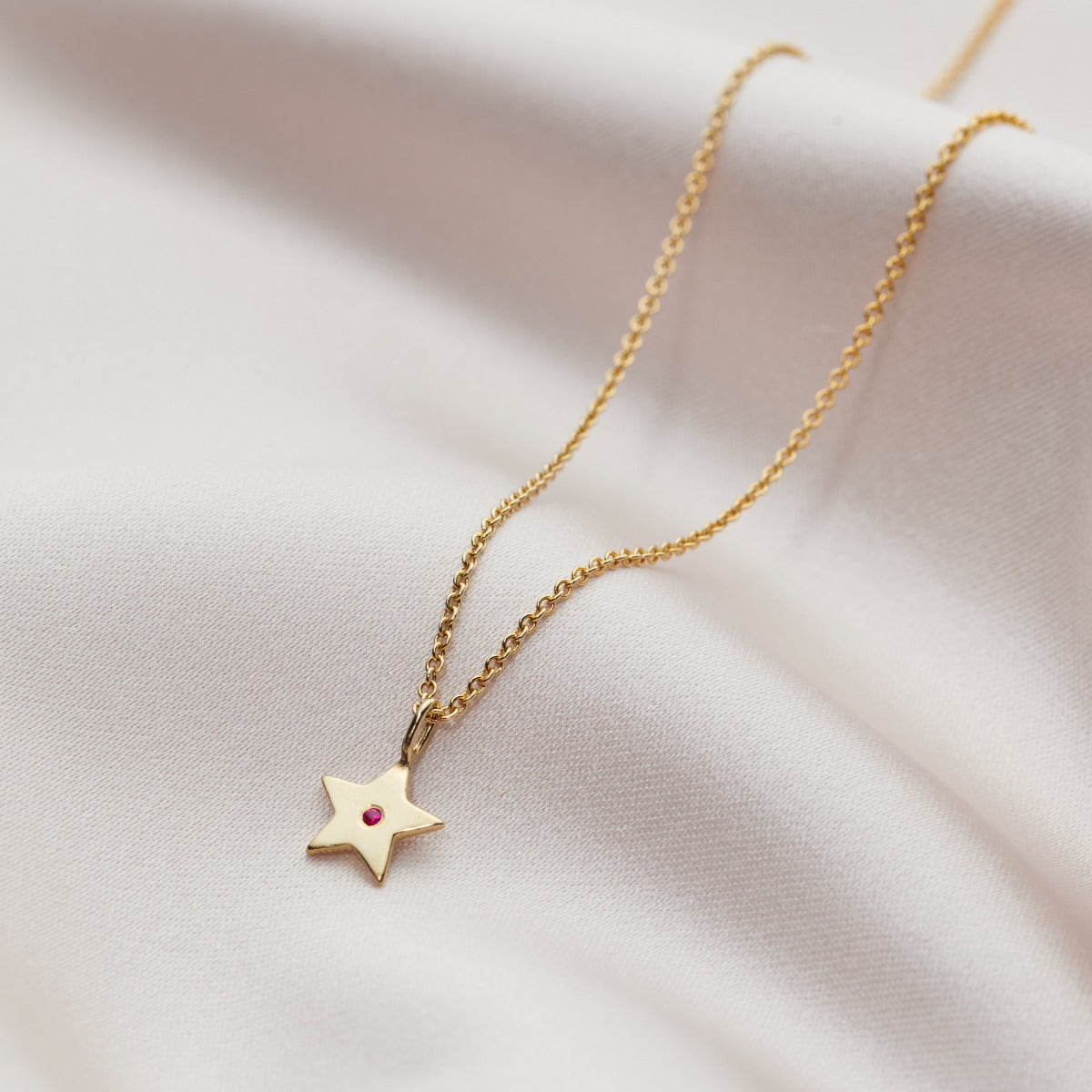 9ct Gold Mini Star Birthstone Necklace