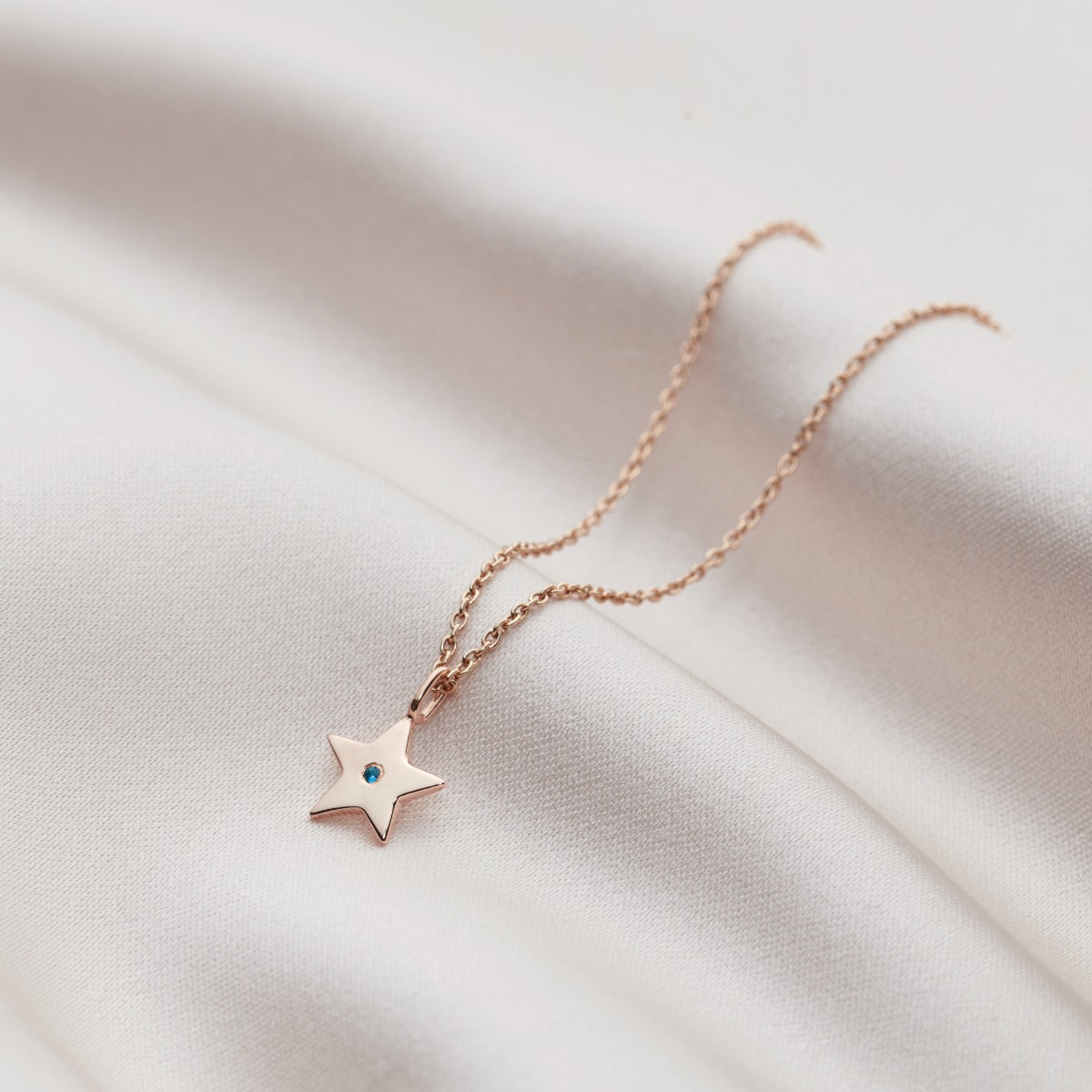 9ct Gold Mini Star Birthstone Necklace