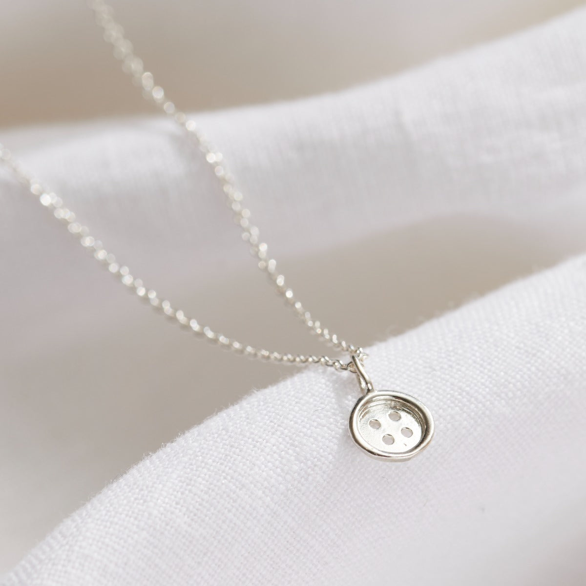 Silver Mini Button Necklace