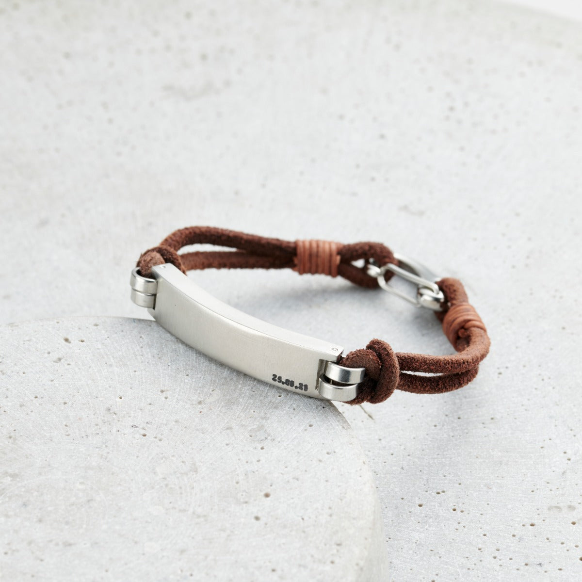 Men's Personalised Leather Cord Initial Bracelet