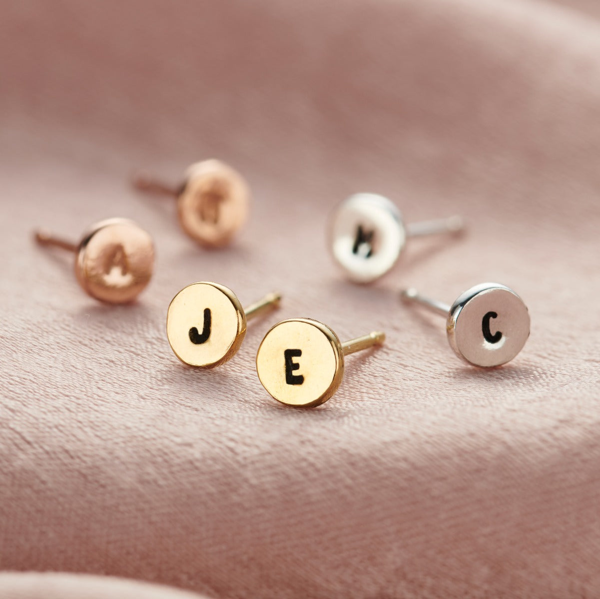 Personalised Circle Stud Earrings