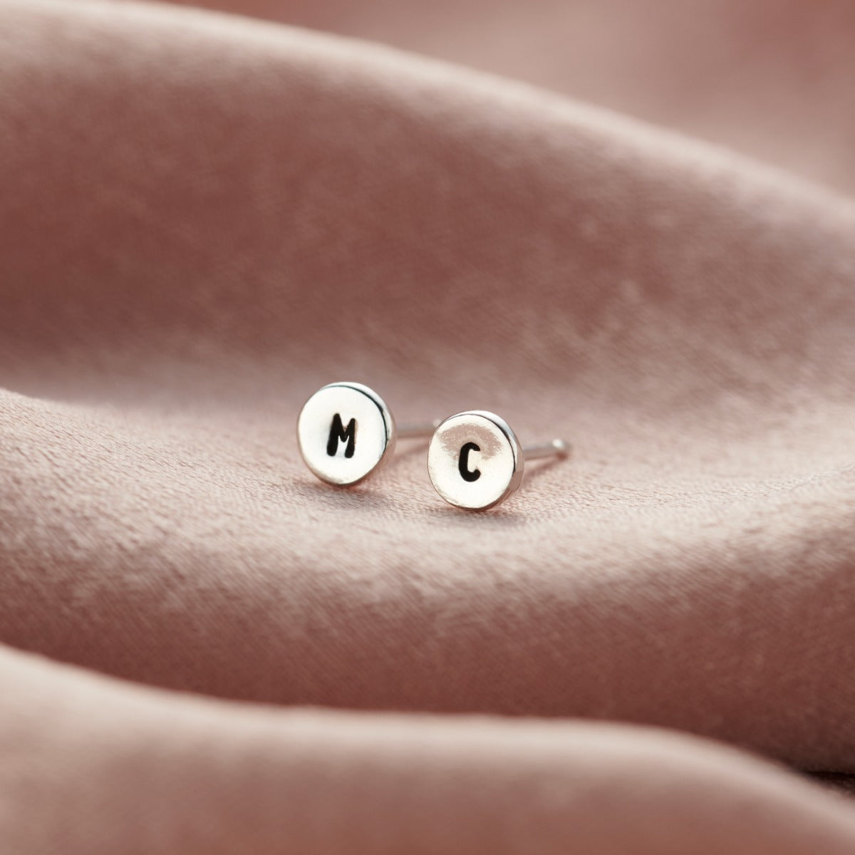 Personalised Circle Stud Earrings