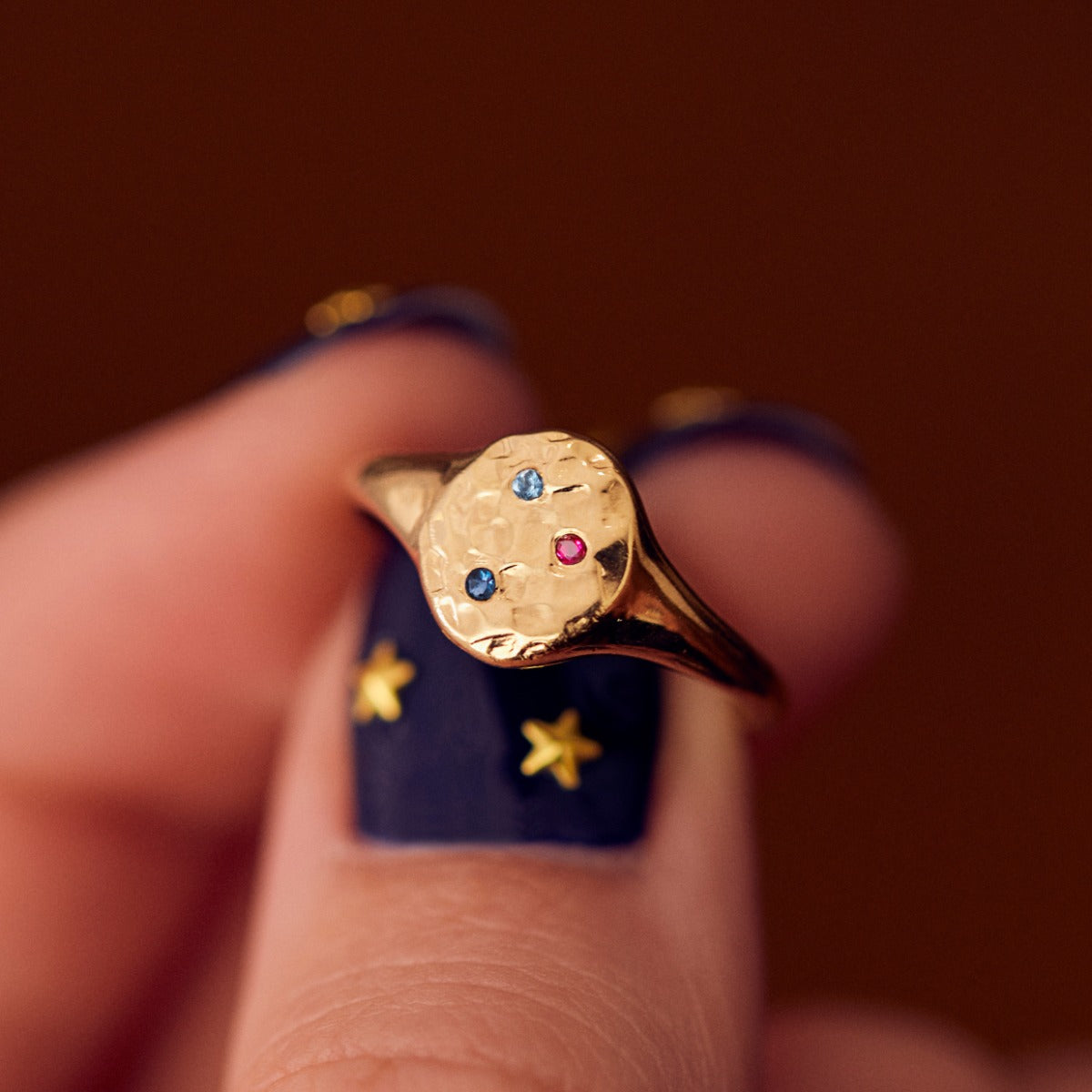 Confetti Birthstone Signet Ring