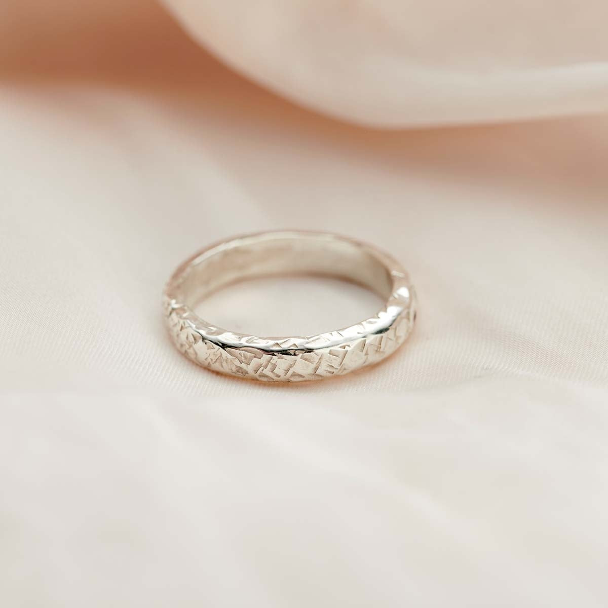 Personalised Textured 9ct Gold Ring